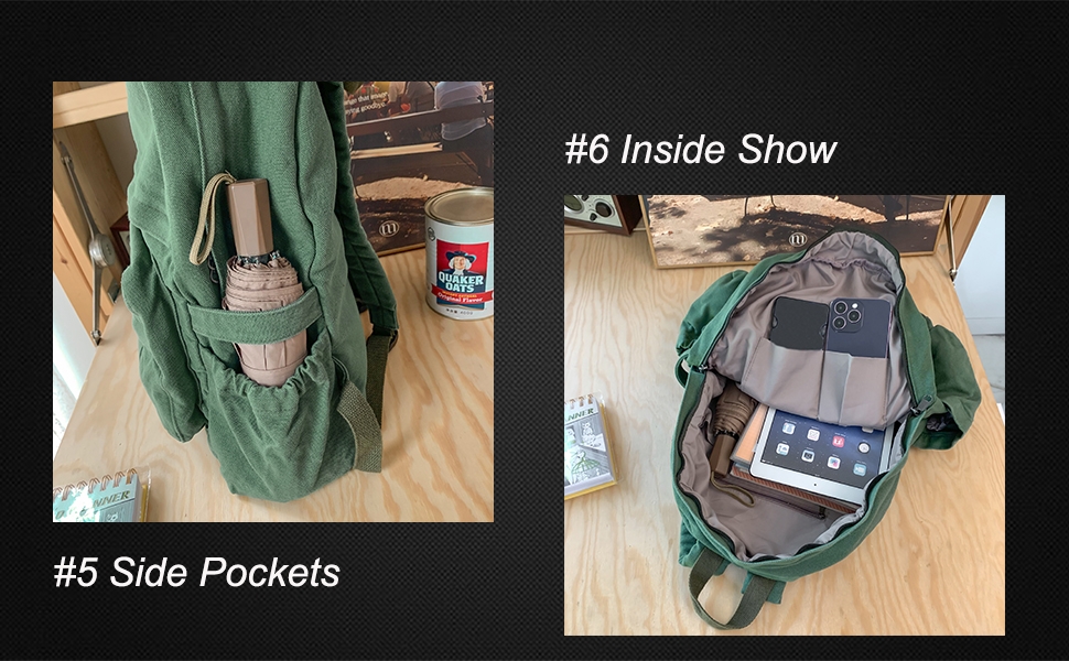 side pockets and inside show